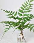 14" Faux Forest Fern in Glass Vase