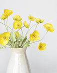 24" Faux Yellow Poppy Stem