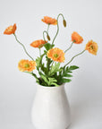 15" Faux Orange Poppy Bush