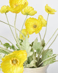 24" Faux Yellow Poppy Stem