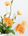 15" Faux Orange Poppy Bush
