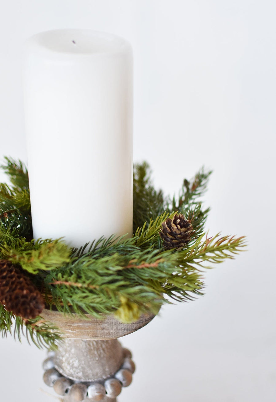 Faux Pine Candle Ring (Two Sizes)