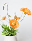 15" Faux Orange Poppy Bush