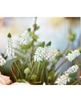 12.5" Faux White Muscari Bush Grape Hyacinth