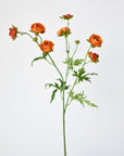 22" Faux Mini Orange Ranunculus Stem