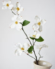 29" Faux Dogwood Branch Stem White