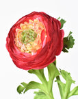 13" Faux Red Ranunculus Stem