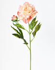 28" Faux Peach Peony Stem