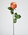 22" Faux Large Rose Bud Stem Light Coral
