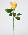 22" Faux Large Rose Bud Stem Yellow