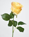 22" Faux Large Rose Bud Stem Yellow