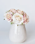 7.5" Faux Pink/Cream Rose Bundle (3)