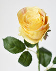 22" Faux Large Rose Bud Stem Yellow