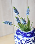 12.5" Faux Blue Muscari Bush Grape Hyacinth