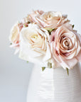 7.5" Faux Pink/Cream Rose Bundle (3)