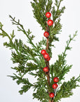 24" Faux Cedar Spray w/ Red Berry Stem