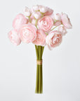 10" Faux Pale Pink Ranunculus Stem Bundle