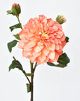 23.5" Faux Coral Dahlia w/Bud Stem