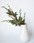 24" Faux Cedar Spray w/ Red Berry Stem