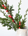 24" Faux Cedar Spray w/ Red Berry Stem