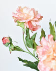 28" Faux Peach Peony Stem