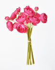 10.5" Faux Dark Pink Ranunculus Stem Bundle