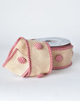 2.5" X 5yd Red + White Button Ribbon