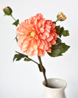 23.5" Faux Coral Dahlia w/Bud Stem