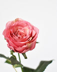 22" Faux Large Rose Bud Stem Cerise / Pink