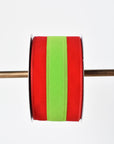 2.5" x 10yd Red + Lime Velvet Ribbon