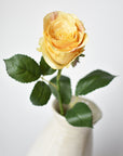 22" Faux Large Rose Bud Stem Yellow