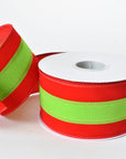 2.5" x 10yd Red + Lime Velvet Ribbon
