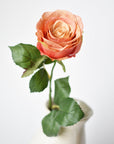 22" Faux Large Rose Bud Stem Light Coral