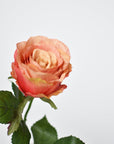 22" Faux Large Rose Bud Stem Light Coral