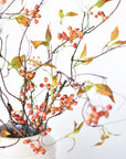 38" Faux Orange Berry Branch Stem
