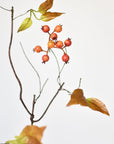 38" Faux Orange Berry Branch Stem