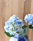 19" Faux Hydrangea Stem Soft Blue