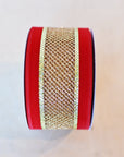 2.5" x 10yd Red/Gold Mesh Ribbon