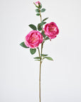 29" Faux Fuchsia Cabbage Rose Stem