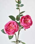 29" Faux Fuchsia Cabbage Rose Stem