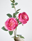 29" Faux Fuchsia Cabbage Rose Stem