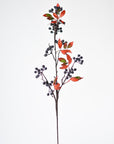 34" Faux Blue Berry w/ Red Foliage Stem