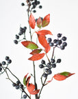 34" Faux Blue Berry w/ Red Foliage Stem