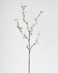 36" Faux Quince Blossom Cream / White Stem Flowering Branch