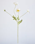 24" Faux White Poppy Stem