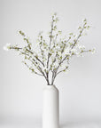 36" Faux Quince Blossom Cream / White Stem Flowering Branch