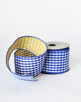 2.5" x 10yd Royal Blue/Yellow Checkered Ribbon