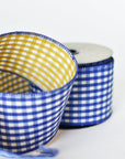 2.5" x 10yd Royal Blue/Yellow Checkered Ribbon