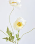 24" Faux White Poppy Stem