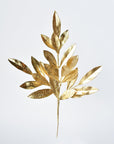 19" Faux Gold Bay leaf Stem